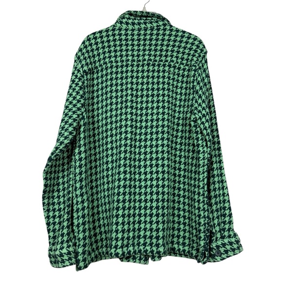 Urban Outfitters Exploded Houndstooth Green Knit Shacket - Picture 3 of 6